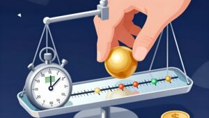 Hands placing a golden ball on a chrome scale for Payment Timelines Asian Market Lottery Withdrawals